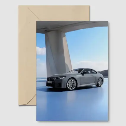 BMW M2 Coupe Gray Coastal Architecture Setting