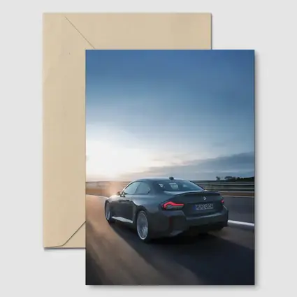 BMW M2 Coupe Gray Highway Sunset Drive