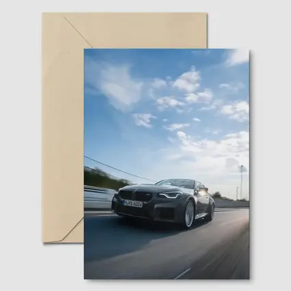 BMW M2 Coupe Gray On Race Track