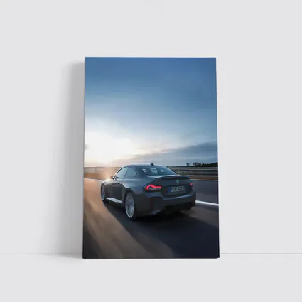 BMW M2 Coupe Gray Highway Sunset Drive