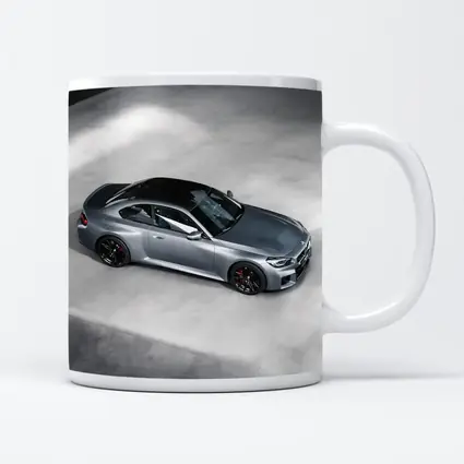 BMW M2 Coupe Silver Studio Overhead View