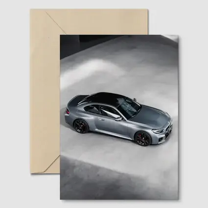BMW M2 Coupe Silver Studio Overhead View
