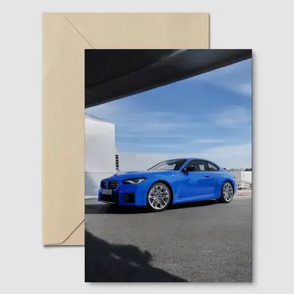 BMW M2 Coupe Blue Parked Outdoor Setting