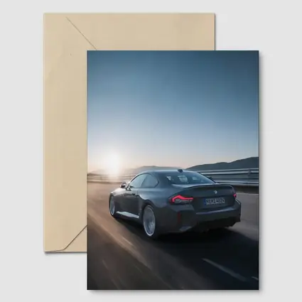 BMW M2 Gray Coupe Highway Sunset Drive