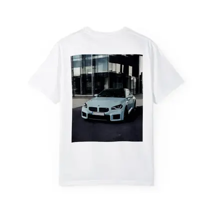 BMW M2 Light Blue Urban Building Background