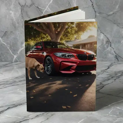 Red BMW M2 Parked With Dog Nearby