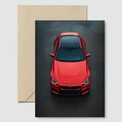 BMW M2 Red Top View Asphalt