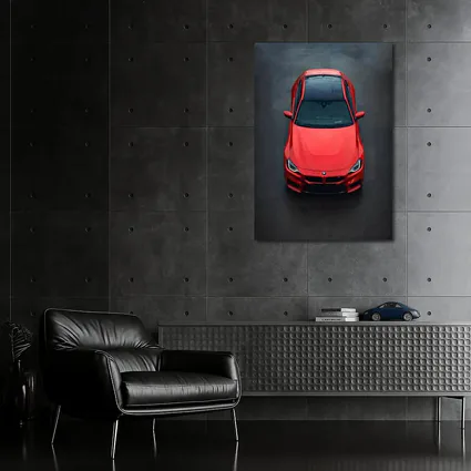 BMW M2 Red Top View Asphalt