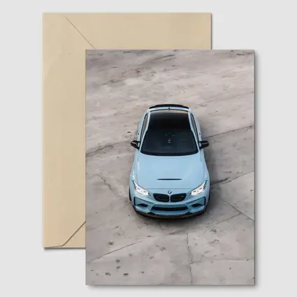 BMW M2 Light Blue Aerial Concrete