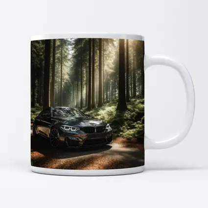 BMW M3 Parked in Sunlit Forest