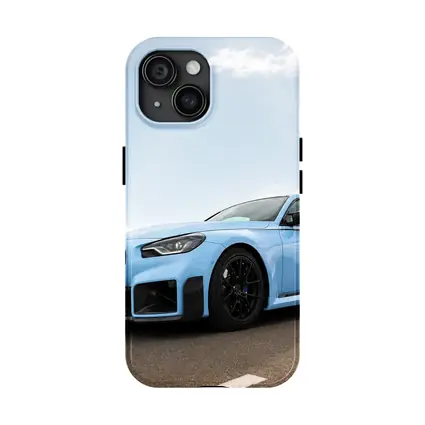 BMW M2 Light Blue On Open Road