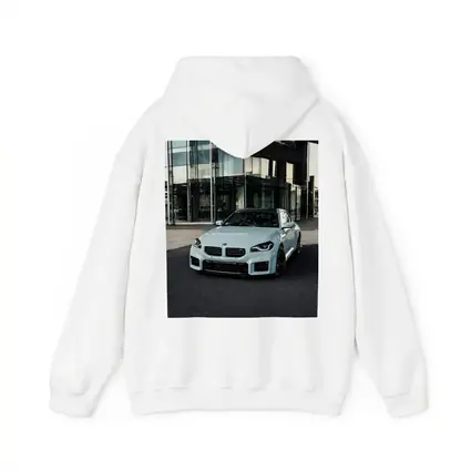 BMW M2 White Parked Outside Glass Building