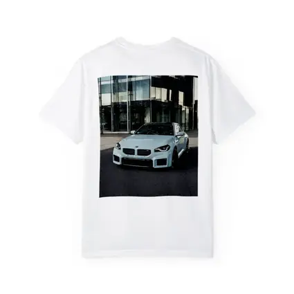 BMW M2 White Parked Outside Glass Building