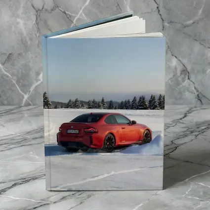 BMW M2 Red Coupe Winter Snow Drift