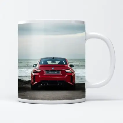 BMW M2 Red Rear Ocean Shore