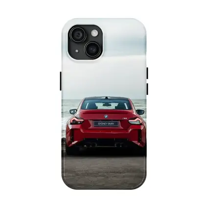 BMW M2 Red Rear Ocean Shore