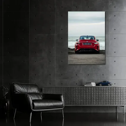 BMW M2 Red Rear Ocean Shore