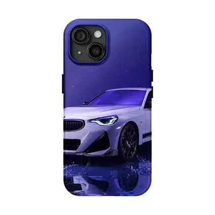 BMW 2 Series White Car Blue Studio