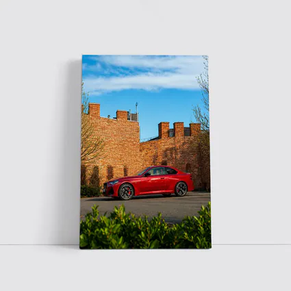 BMW M2 Red Coupe Brick Wall Setting