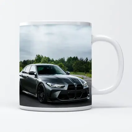 BMW M3 Matte Gray Sedan Overcast Forest