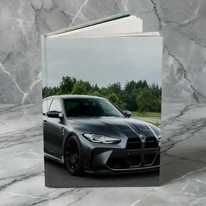 BMW M3 Matte Gray Sedan Overcast Forest