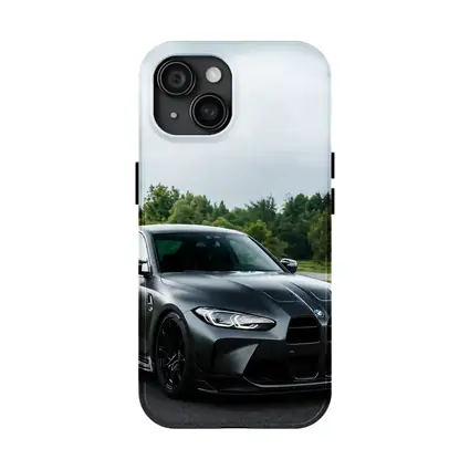 BMW M3 Matte Gray Sedan Overcast Forest