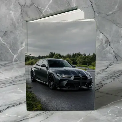 BMW M3 Matte Black Wet Road Overcast