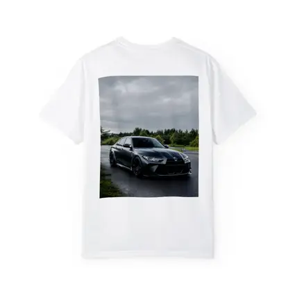 BMW M3 Matte Black Wet Road Overcast