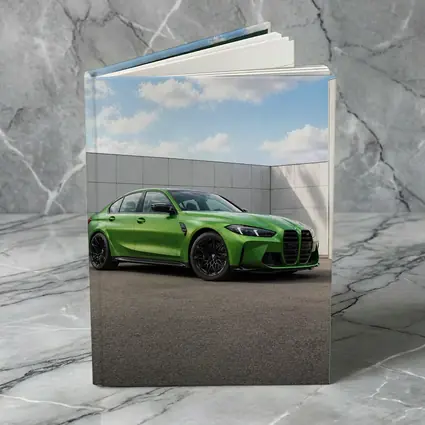 BMW M3 Green Sedan Urban Wall Background