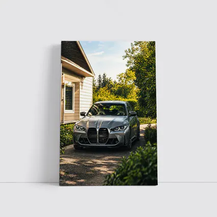 BMW M3 Grey Sedan Suburban Driveway