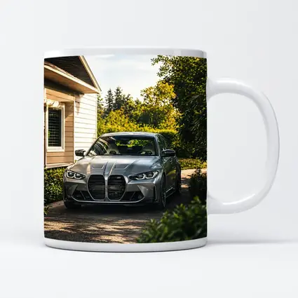 BMW M3 Grey Sedan Suburban Driveway