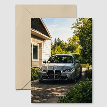 BMW M3 Grey Sedan Suburban Driveway