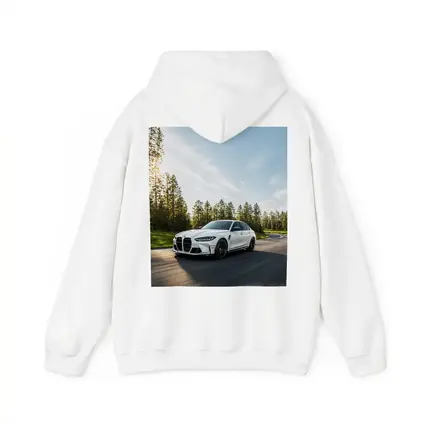 BMW M3 White Sedan on Forest Road