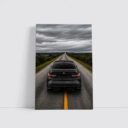BMW M3 Black Rear Open Road