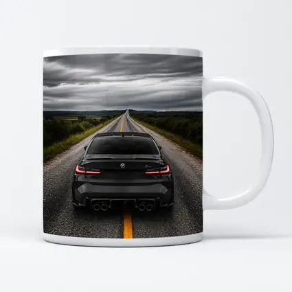 BMW M3 Black Rear Open Road