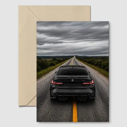 BMW M3 Black Rear Open Road