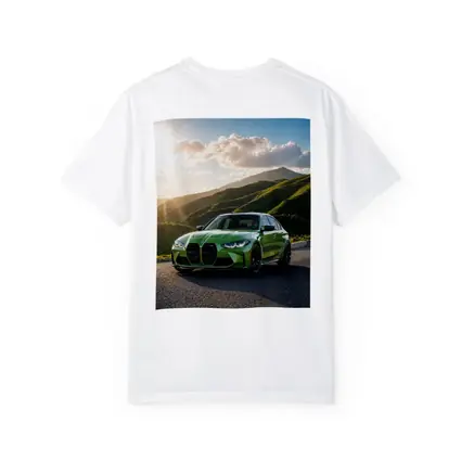 BMW M3 Green Sedan Mountain Sunset