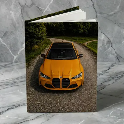 BMW M4 Orange Front View Gravel Road