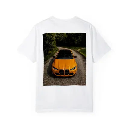 BMW M4 Orange Front View Gravel Road