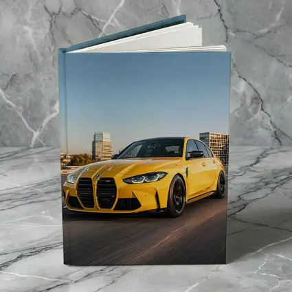 BMW M3 Yellow Sedan City Street Shot