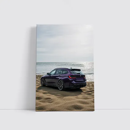 BMW M3 Touring Purple Beach Coastal View