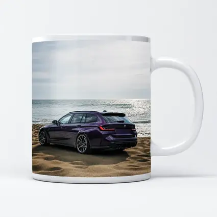 BMW M3 Touring Purple Beach Coastal View