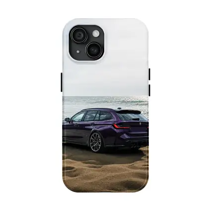 BMW M3 Touring Purple Beach Coastal View