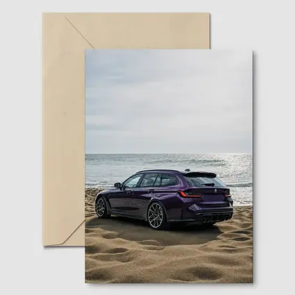 BMW M3 Touring Purple Beach Coastal View
