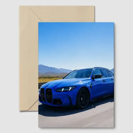BMW M3 Touring Blue Highway Mountains Drive