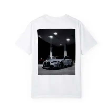 BMW M3 Gray Stance Night Gas Station