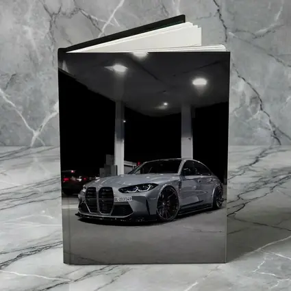 BMW M3 Gray Night Gas Station Street
