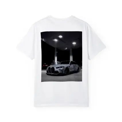 BMW M3 Gray Night Gas Station Street
