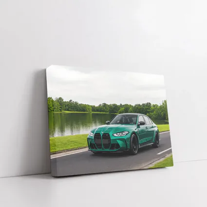 BMW M3 Green Sedan by Calm Lake
