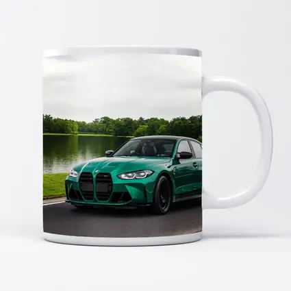 BMW M3 Green Sedan by Calm Lake
